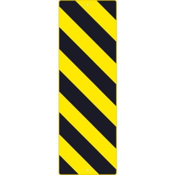 National Marker Co NMC Traffic Sign, Left Stripe Yellow Object Marker Sign, 12in X 36in, Yellow TM266K